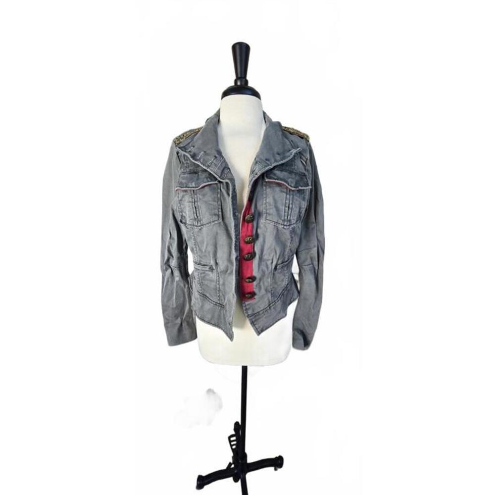 Free People  - Gray Military Style Button-Up Jacket